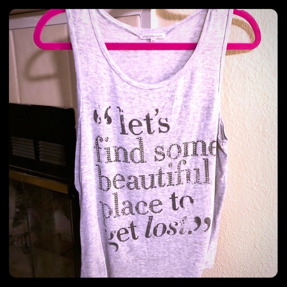 Charlotte Russe Tops - Grey Graphic Tank